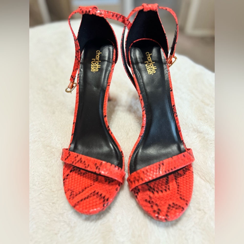 Charlotte Russe Coral Snake Print Heels